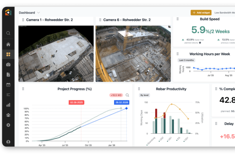 BAU.Live - Baustellen-Monitoring mit Krankameras & KI